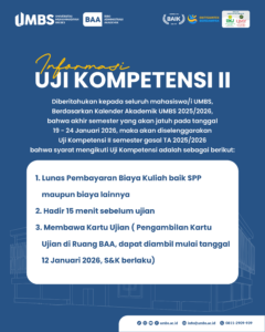 Read more about the article Informasi Pelaksanaan UJI KOMPETENSI II Tahun Akademik 2025/2026